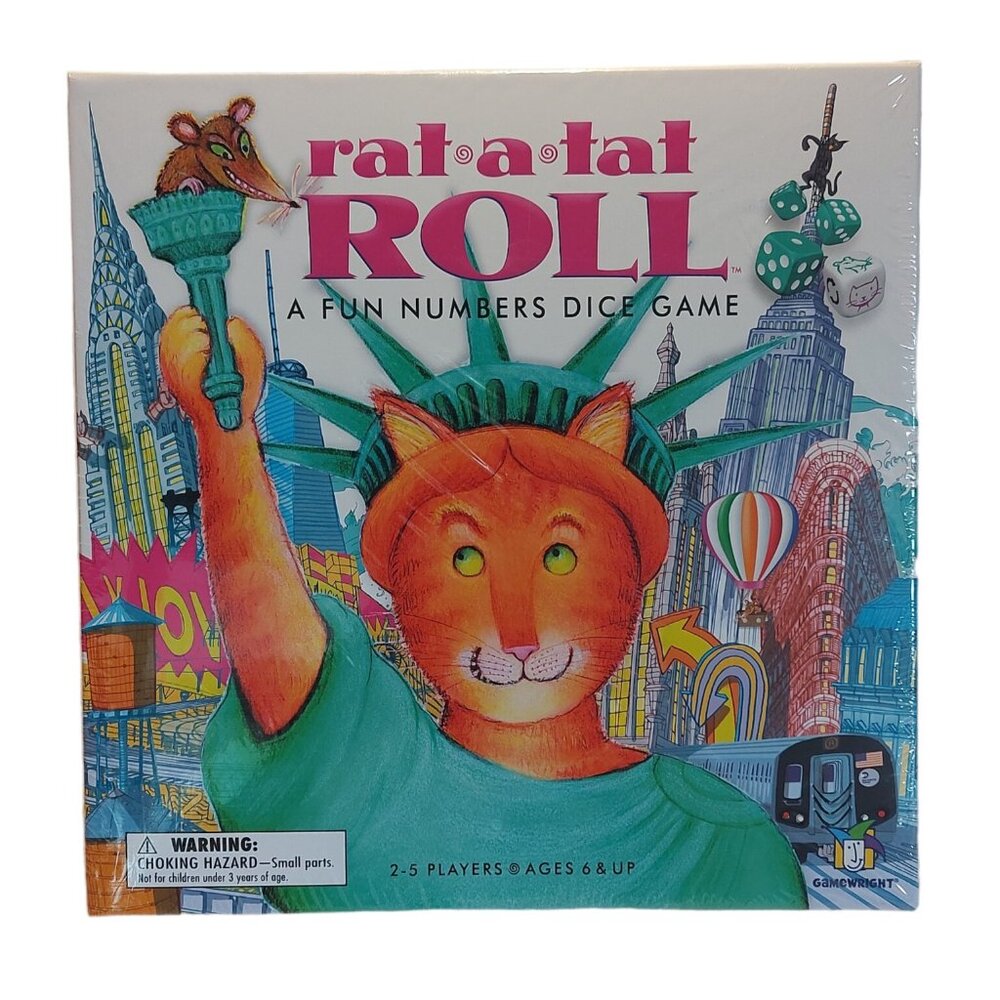 Rat a Tat Roll Fun Numbers Dice Game *NEW age 6+ Statue Liberty Figure
